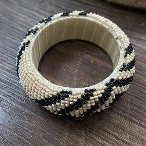 Black and Ivory Beaded Bracelet